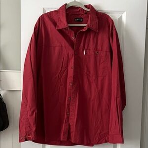 Orvis Deep Red Long Sleeve Button-Down Shirt